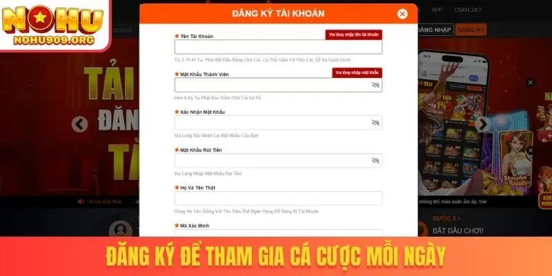 Đăng ký để tham gia cá cược mỗi ngày